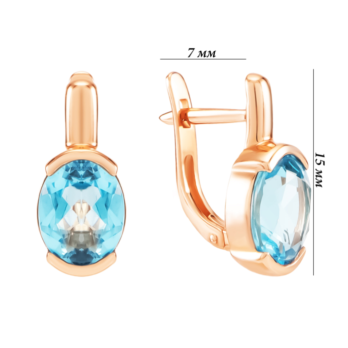 Золоті сережки з топазом. Артикул UG5219163810101топ