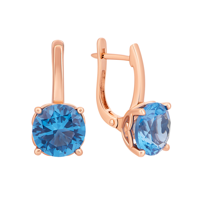 Золоті сережки з топазом swiss.Артикул UG5219160510109тнс