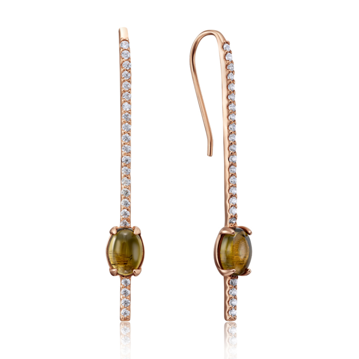 Золотые серьги с турмалином. Артикул 540094/01/0/7260