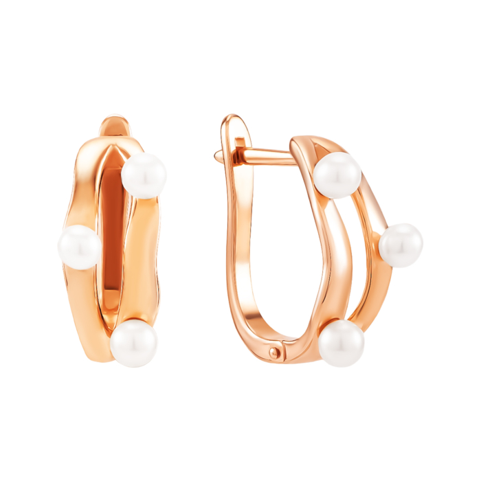 Золотые серьги с жемчугом. Артикул UG5219020910101п