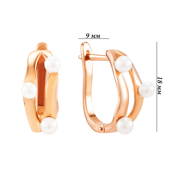 Золотые серьги с жемчугом. Артикул UG5219020910101п