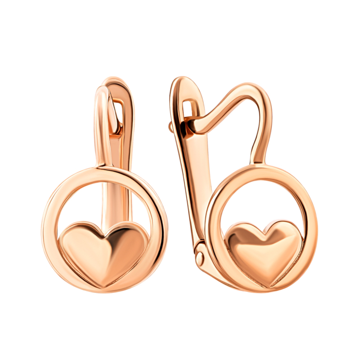 Золоті сережки Серце.Артикул UG5200670210101