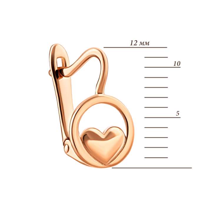 Золоті сережки Серце.Артикул UG5200670210101