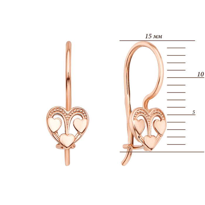 Золотые серьги Сердце (2246/01/0 (2246)