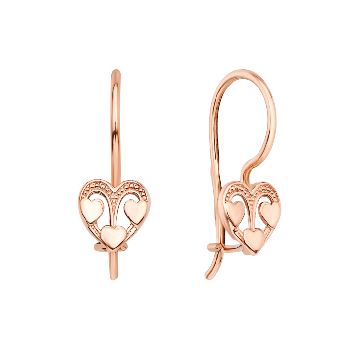 Золотые серьги Сердце (2246/01/0 (2246)