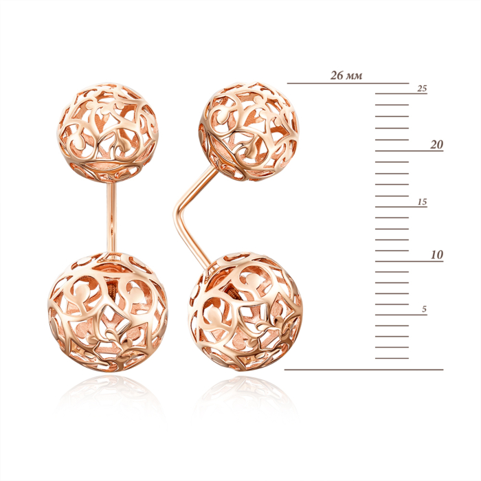 Золотые серьги «Шар ажурный» без вставки. Артикул 22326/01/0