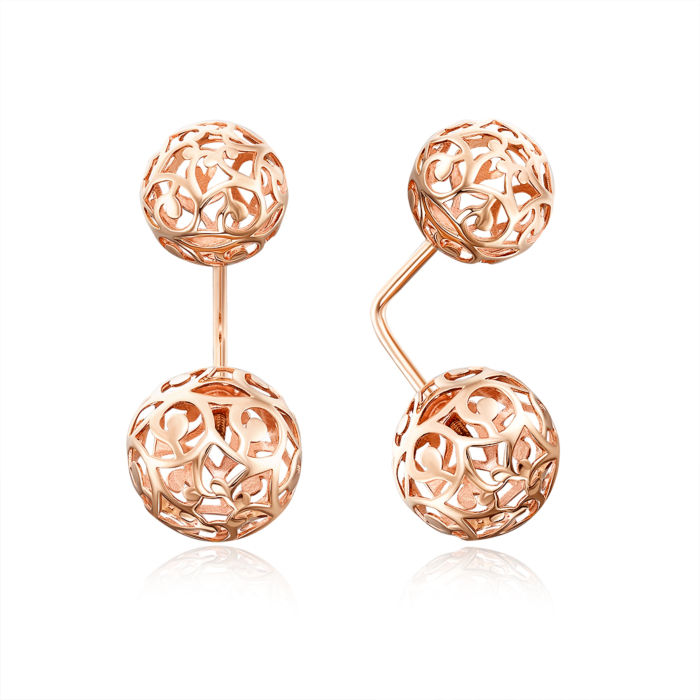 Золотые серьги «Шар ажурный» без вставки. Артикул 22326/01/0