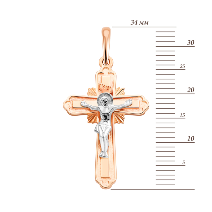 Золотой крестик. Распятие Христа.Артикул UG5300782811201