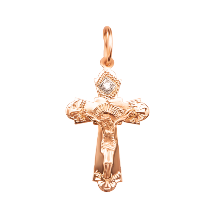 Золотий хрестик. Розп'яття Христове. Артикул UG5к056