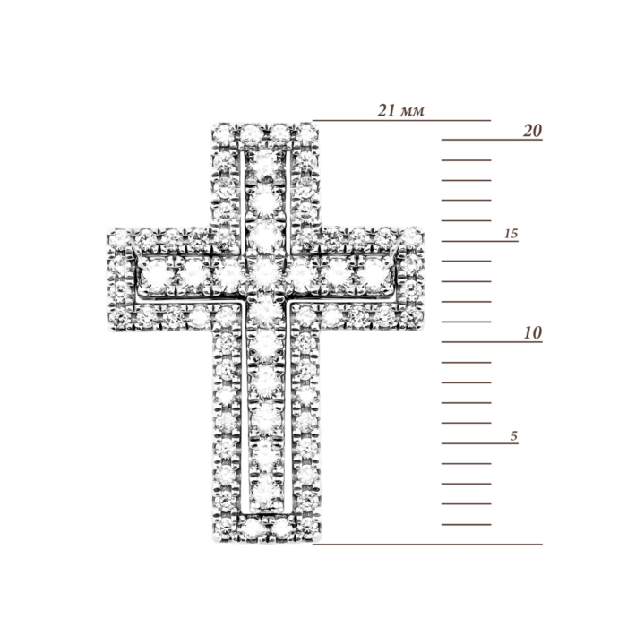 Золотой крестик c бриллиантами. Артикул UG53109472202