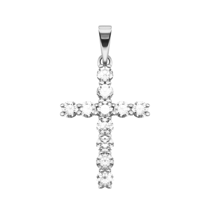 Золотий хрестик з діамантами. Артикул UG538/0039/02/01/02