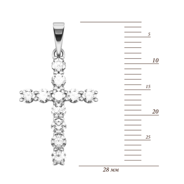 Золотий хрестик з діамантами. Артикул UG538/0039/02/01/02