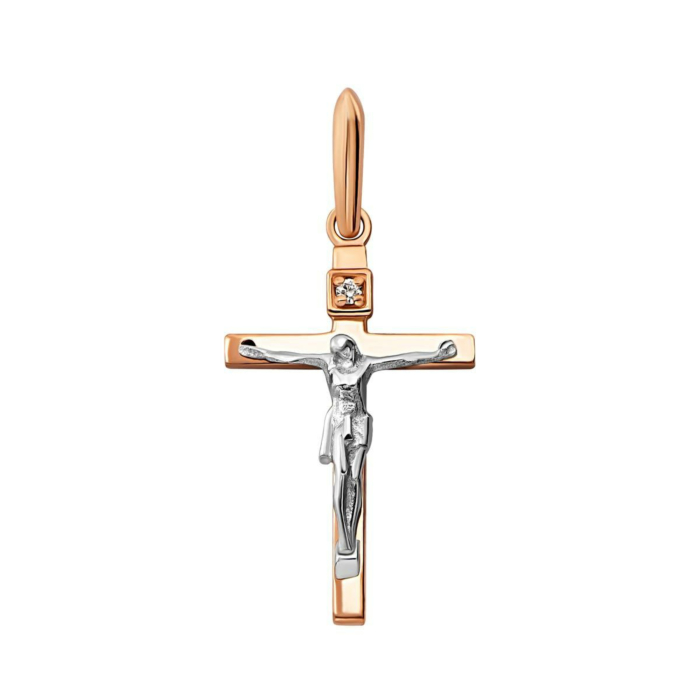 Золотий хрестик з діамантом. Артикул UG53104930201