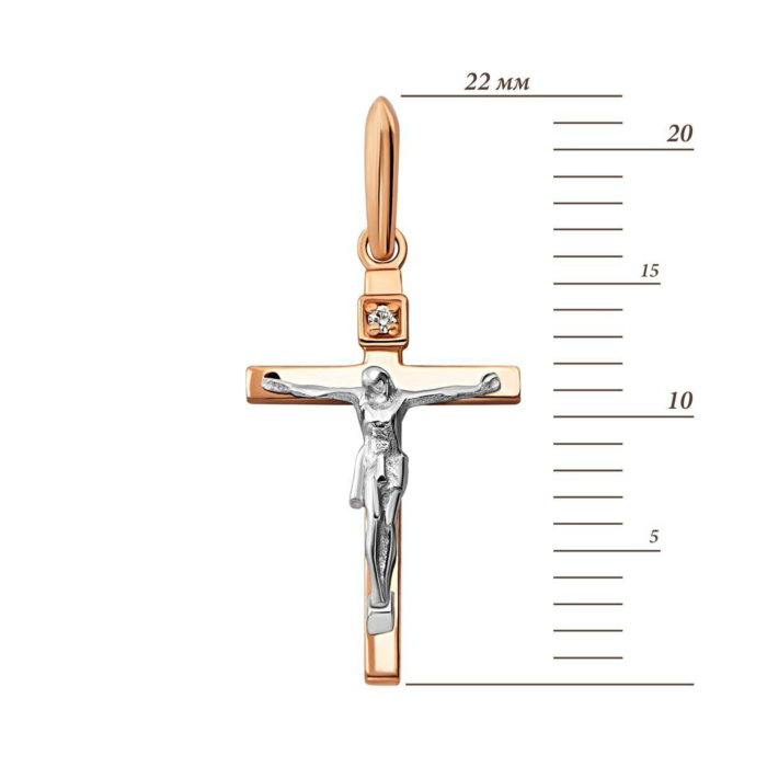 Золотий хрестик з діамантом. Артикул UG53104930201