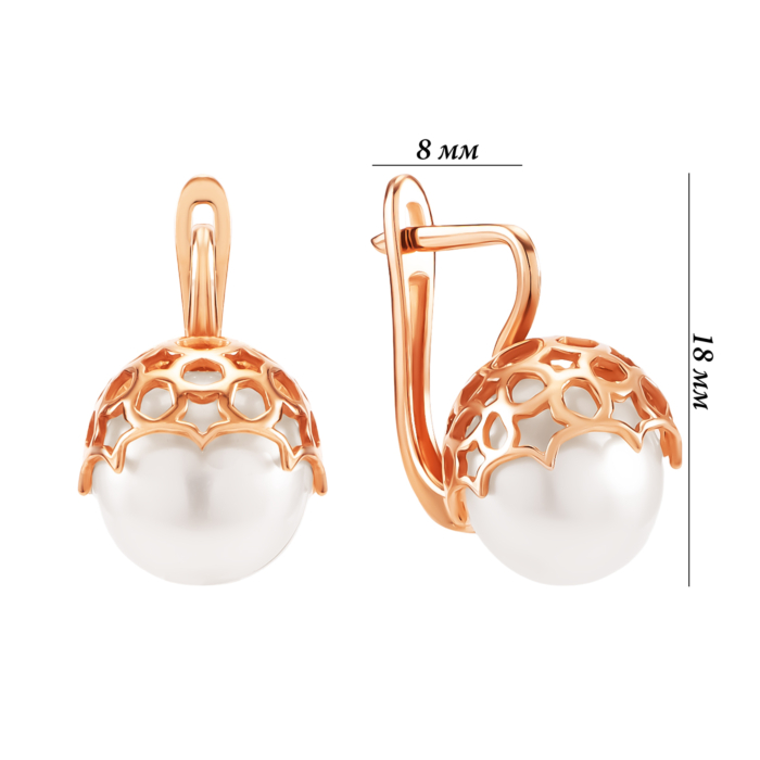 Золотые серьги с жемчугом. Артикул UG5219181910101п