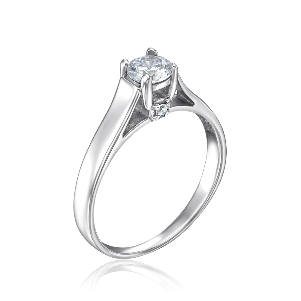 Серебряное кольцо с фианитами 00026/12/1/80