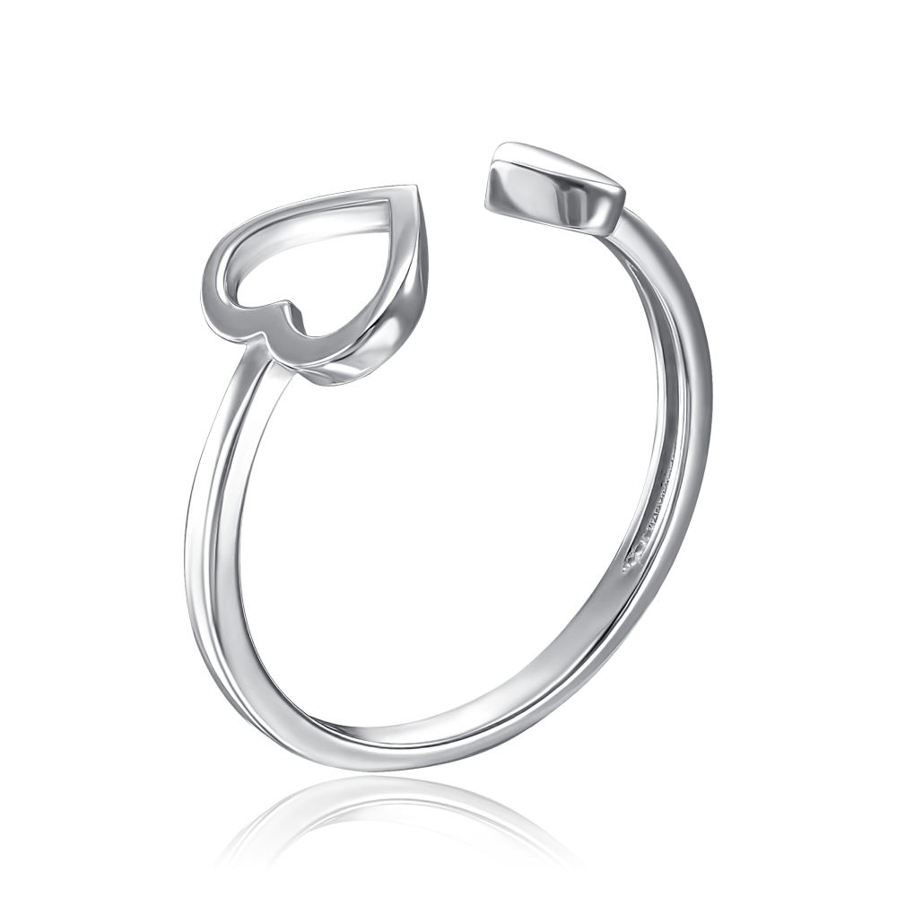 Серебряное кольцо «Сердце» без вставки 001032/12/1