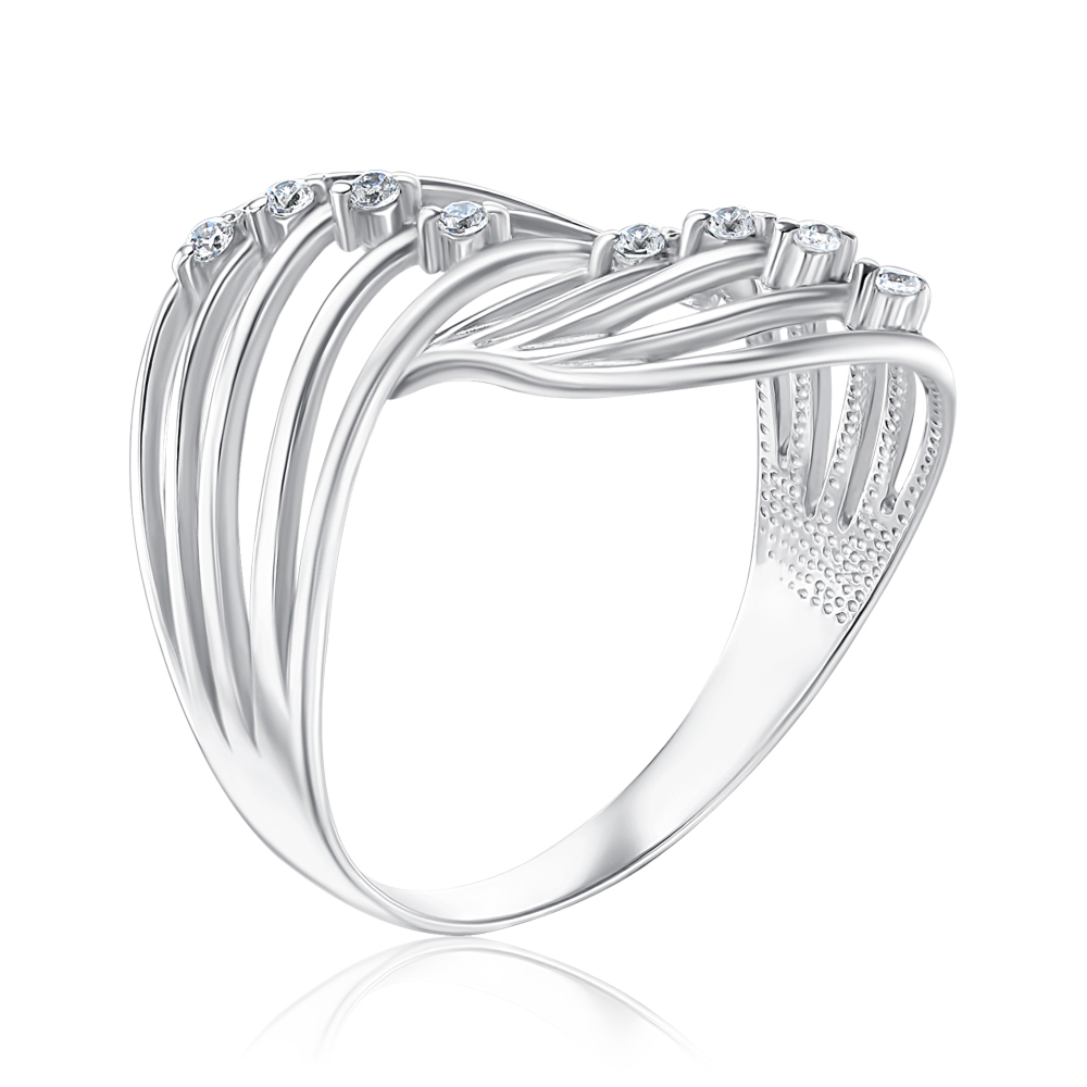 Серебряное кольцо с фианитами 001040/12/1/13