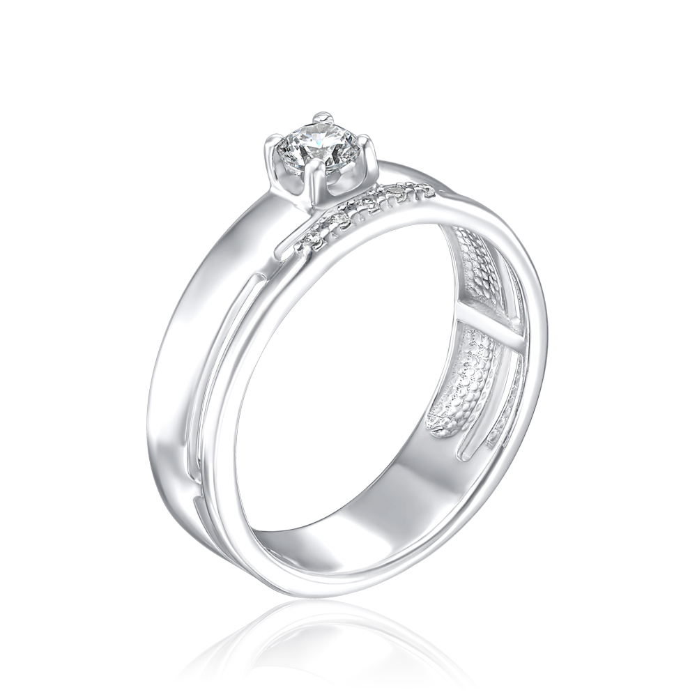 Серебряное кольцо с фианитами 001063/12/1/4248