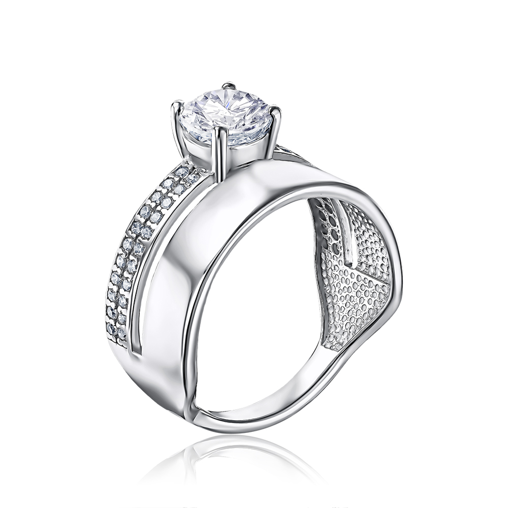 Срібна каблучка з фіанітами 001077/12/1/114