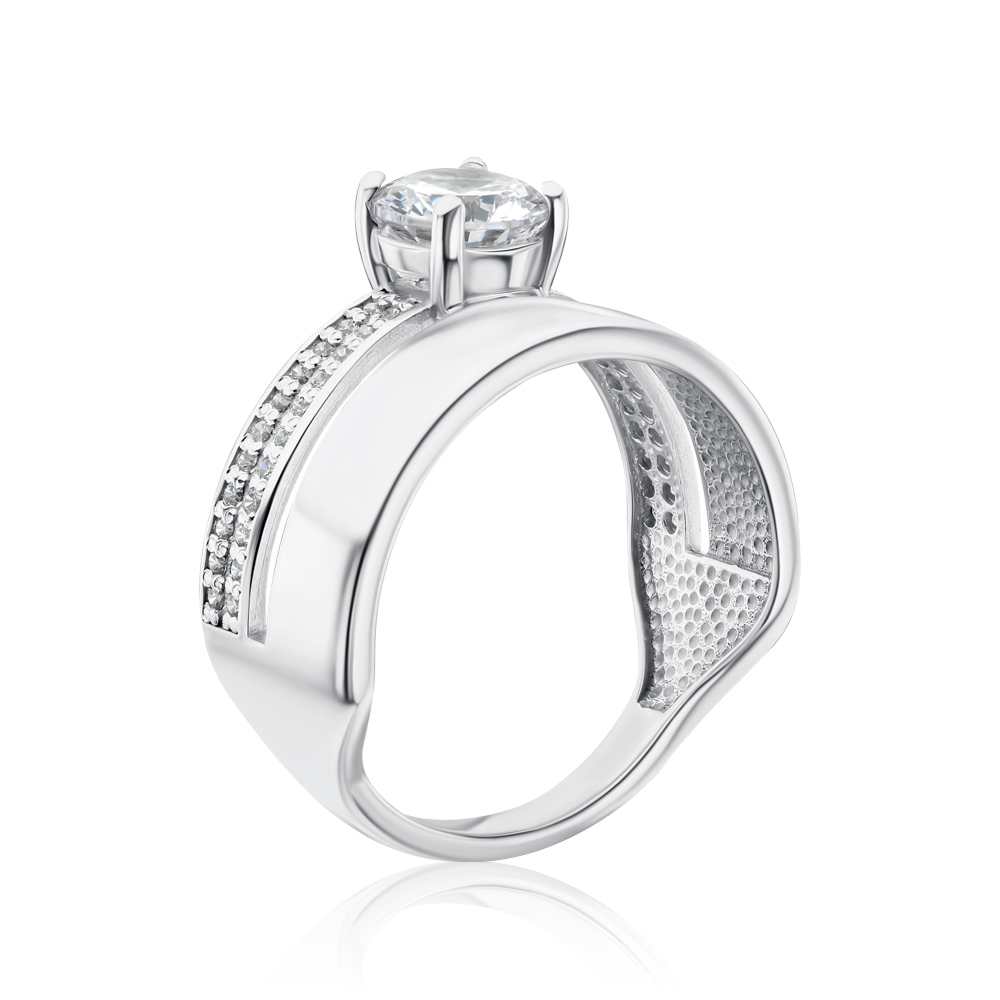 Серебряное кольцо с фианитами 001077/12/1/2477