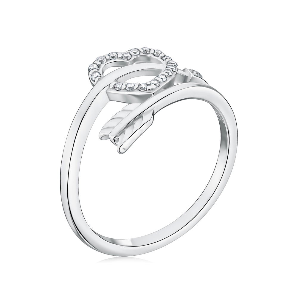 Серебряное кольцо с фианитами 001112/12/1/1