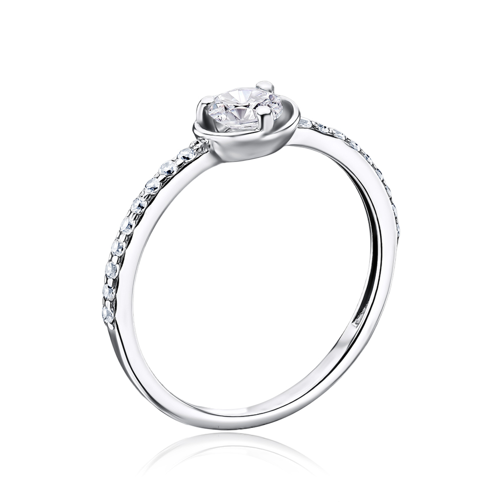 Срібна каблучка з фіанітами 001187/12/1/18