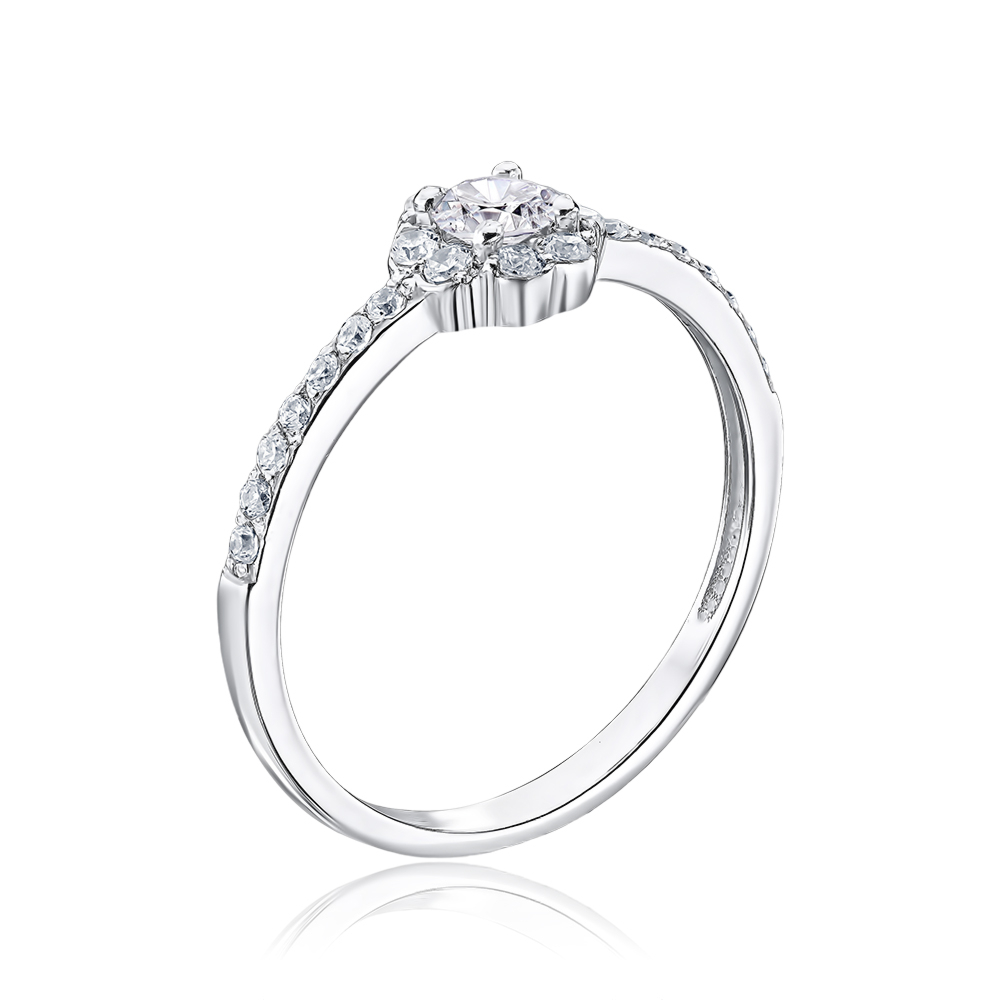 Срібна каблучка з фіанітами 001189/12/1/3654