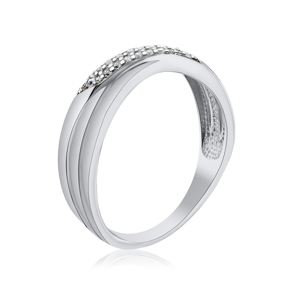 Срібна каблучка з фіанітами 001263/12/1/36