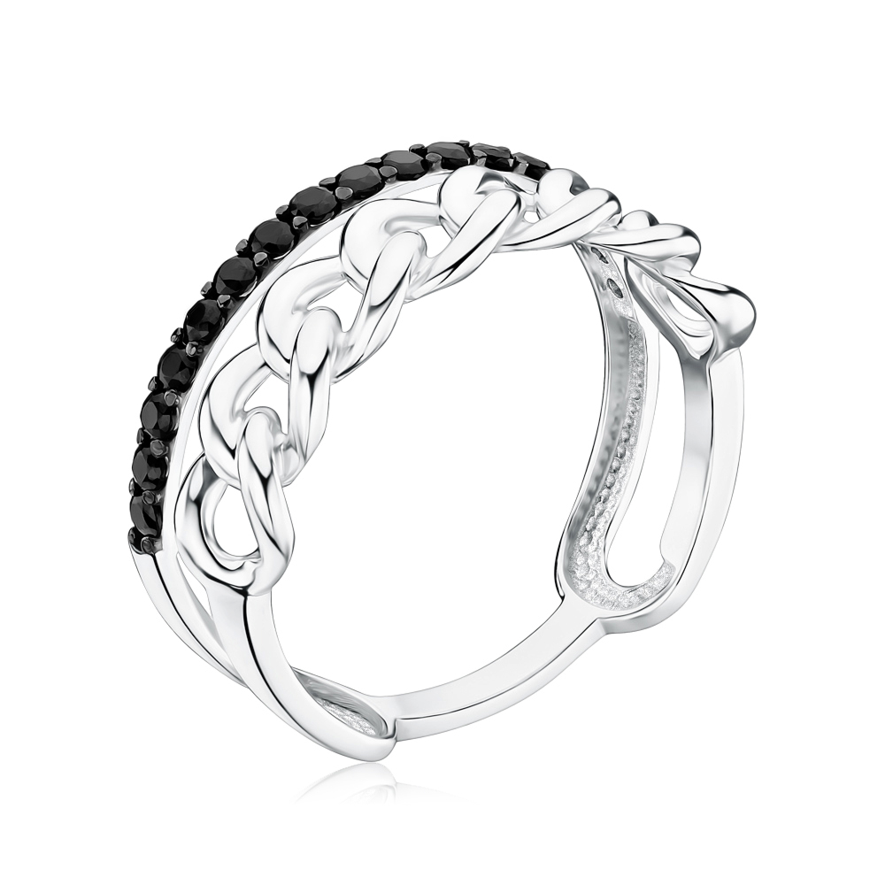 Серебряное кольцо с фианитами 001317/12/1/583