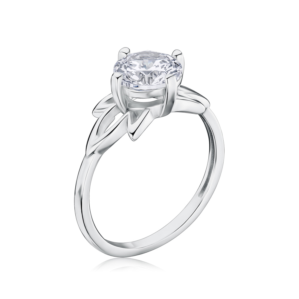 Серебряное кольцо с фианитом 001344/12/1/247