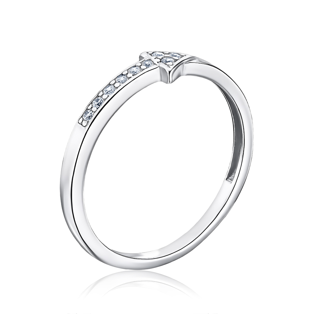 Срібна каблучка з фіанітами 001345/12/1/13