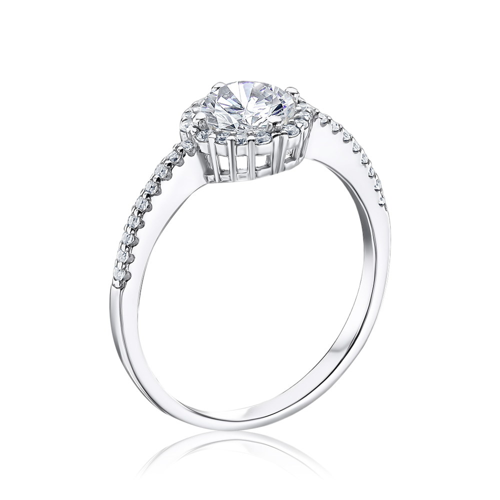 Срібна каблучка з фіанітами 001400/12/1/427