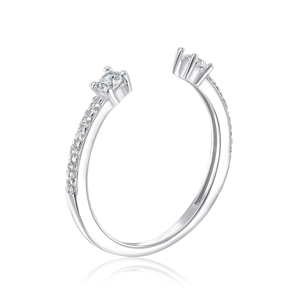 Срібна каблучка з фіанітами 001429/12/1/45