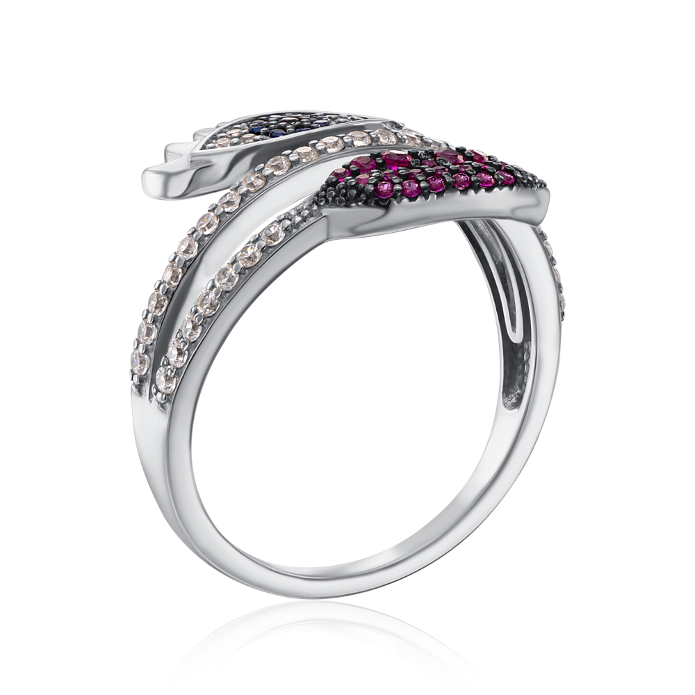 Срібна каблучка з фіанітами 001452/12/1/4165