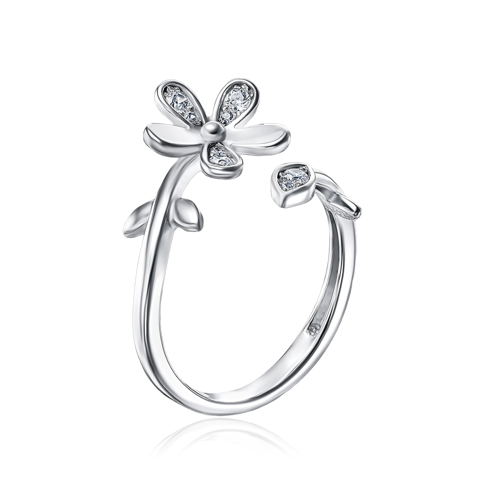 Срібна каблучка з фіанітами 001500/12/1/73