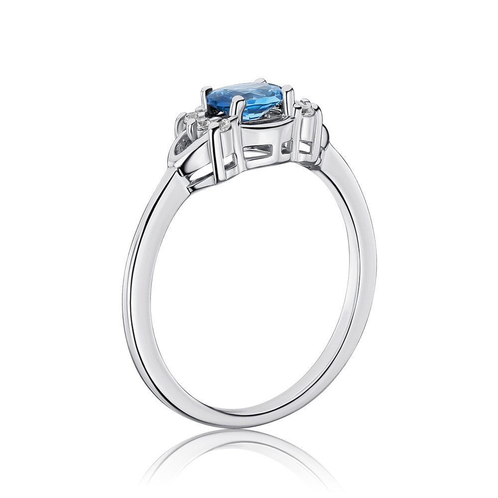 Срібна каблучка з шпінеллю та фіанітами 00821/12/1/1011