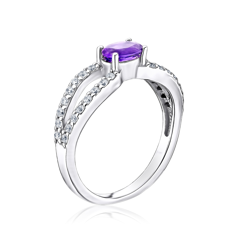 Серебряное кольцо с аметистом 00842/12/1/5618