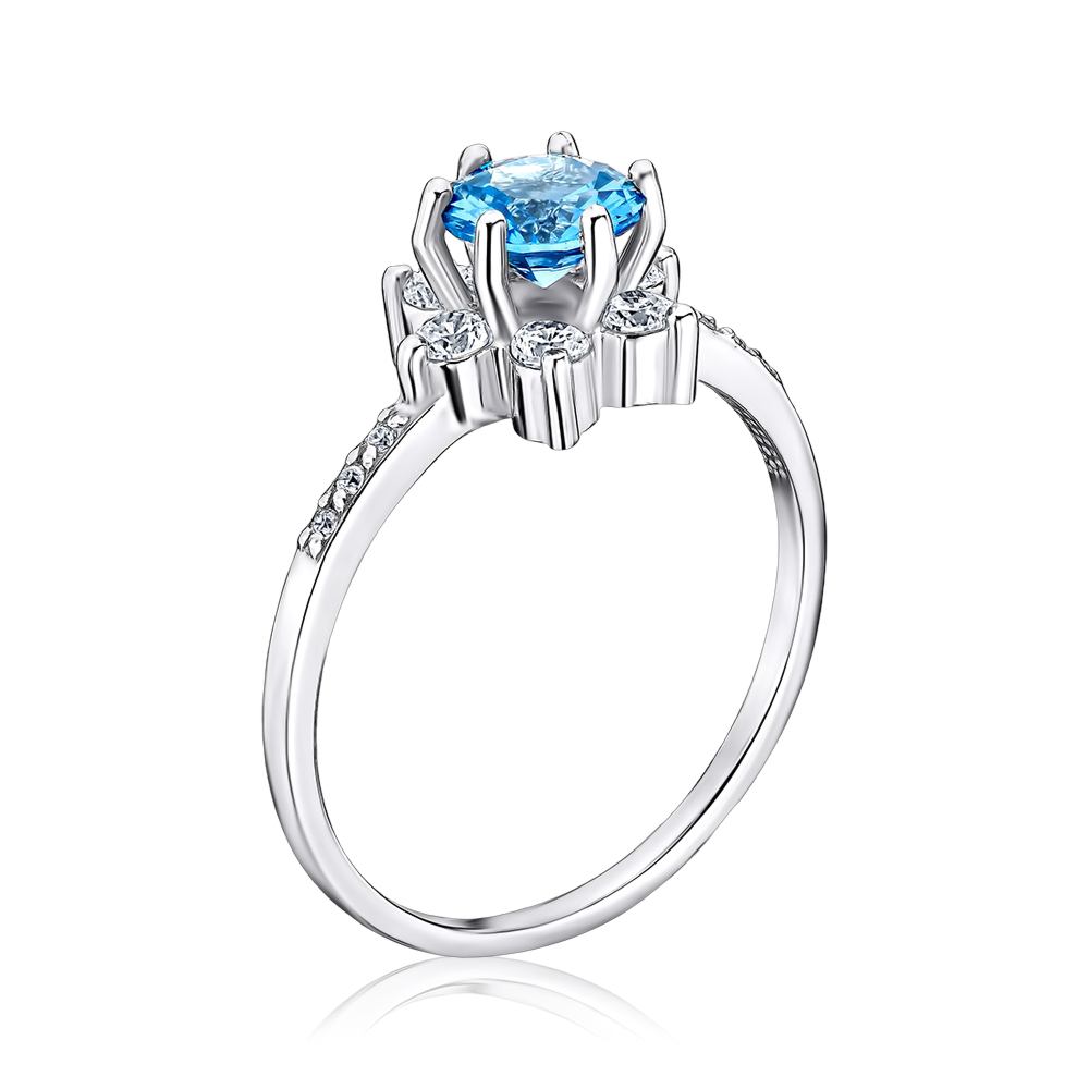 Срібна каблучка зі шпинеллю та фіанітами 00847/12/1/21301