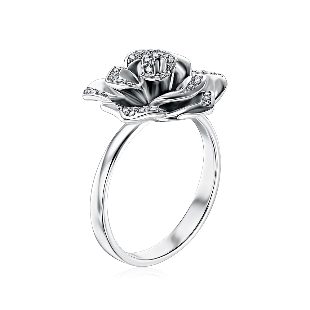 Срібна каблучка з фіанітами 00954/12/1/42