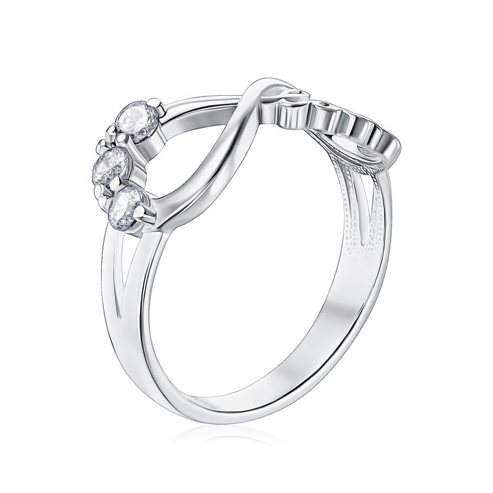 Срібна каблучка "Love" з фіанітами 00957/12/1/171