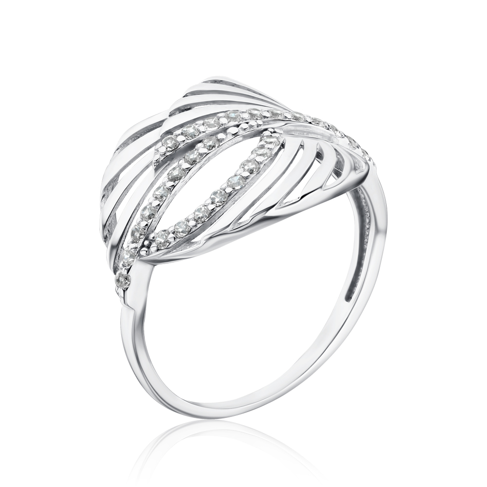 Серебряное кольцо с фианитами 00976/12/1/13