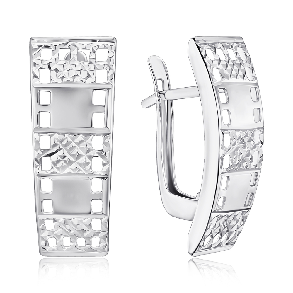 Срібні сережки без вставки 02911-10/12/3