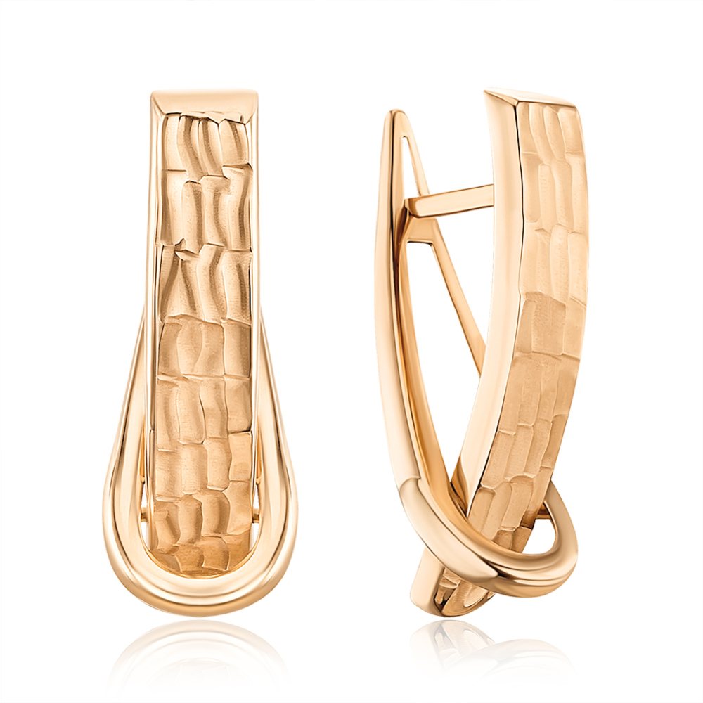 Золотые серьги без вставки 02924-12/01/2