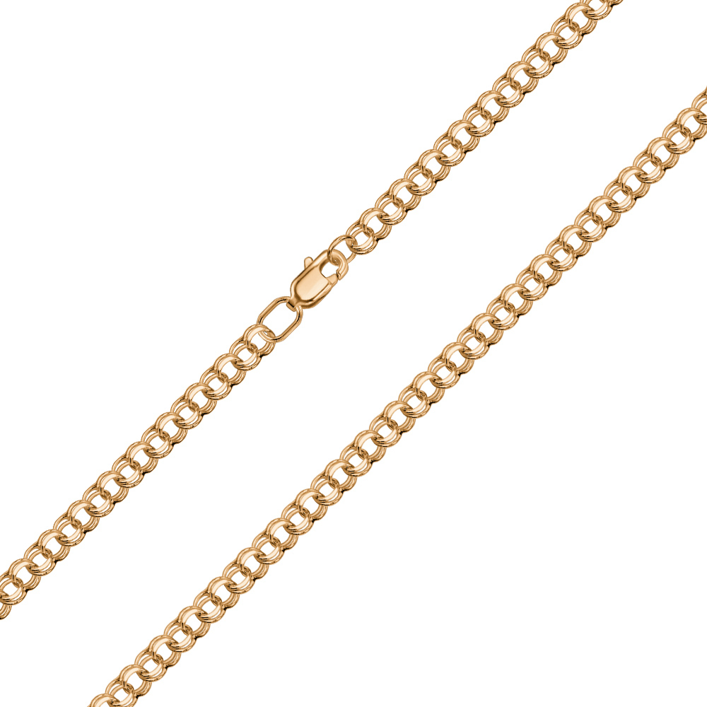 Серебряная цепочка с позолотой Бисмарк 06066-7.5-5/17