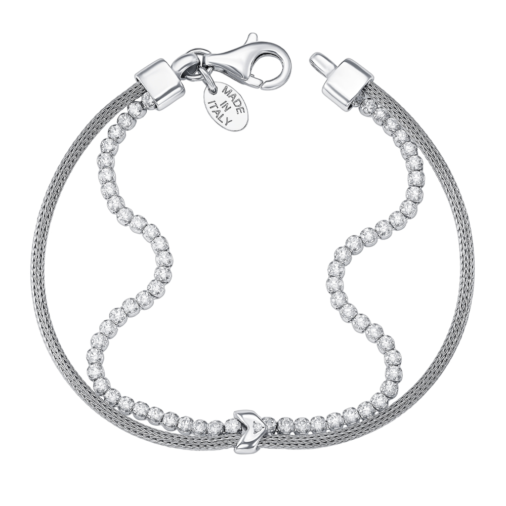 Серебряный браслет с фианитами. Артикул 0637FSET5730_BR-B/12/1