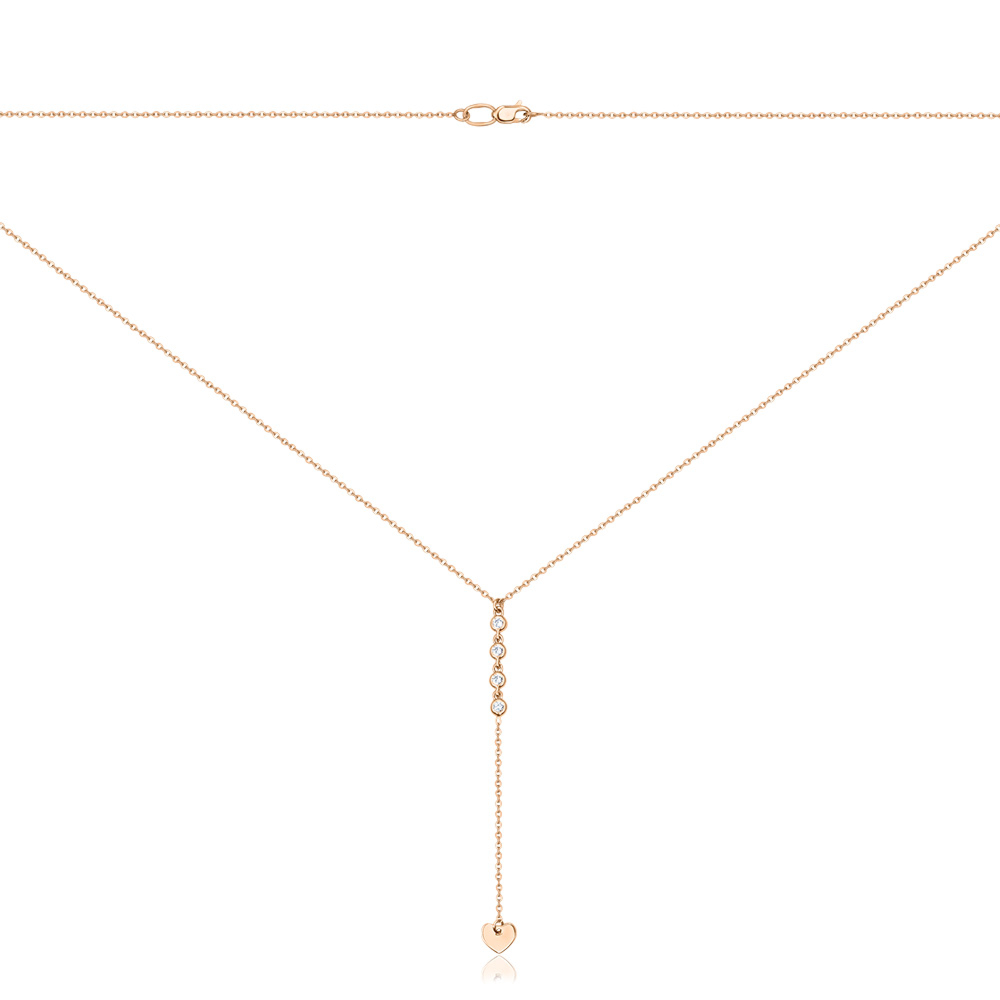 Золотое колье с фианитами 06729/01/0/17