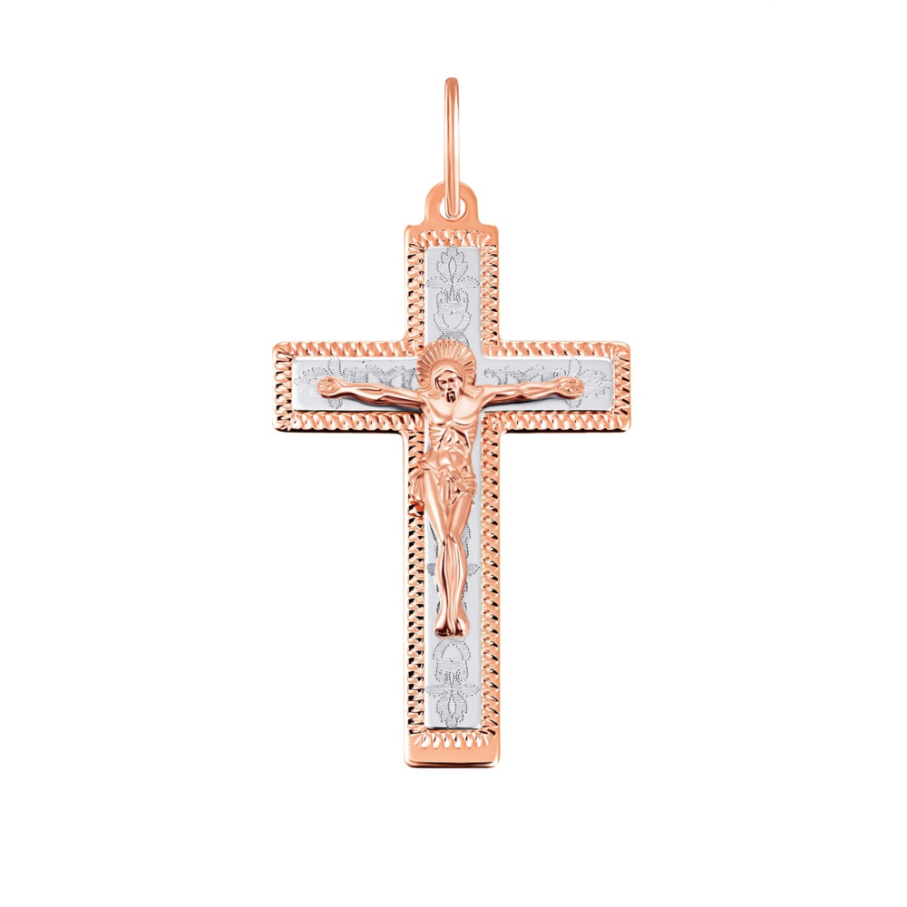 Золотой крестик. Распятие Христа. Артикул UG5101-М НВлаз