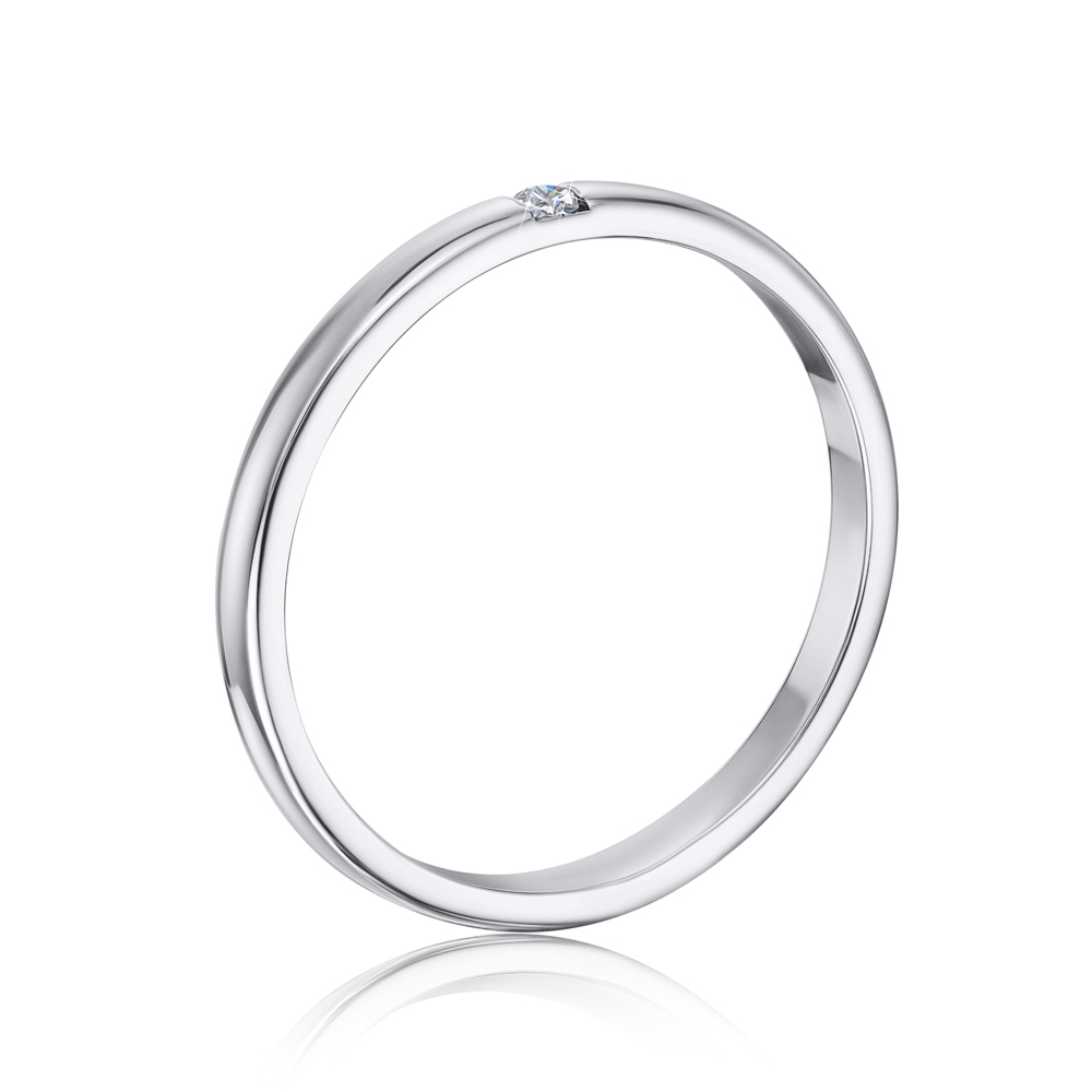 Обручальное кольцо с бриллиантом. Артикул 10102/1.75б