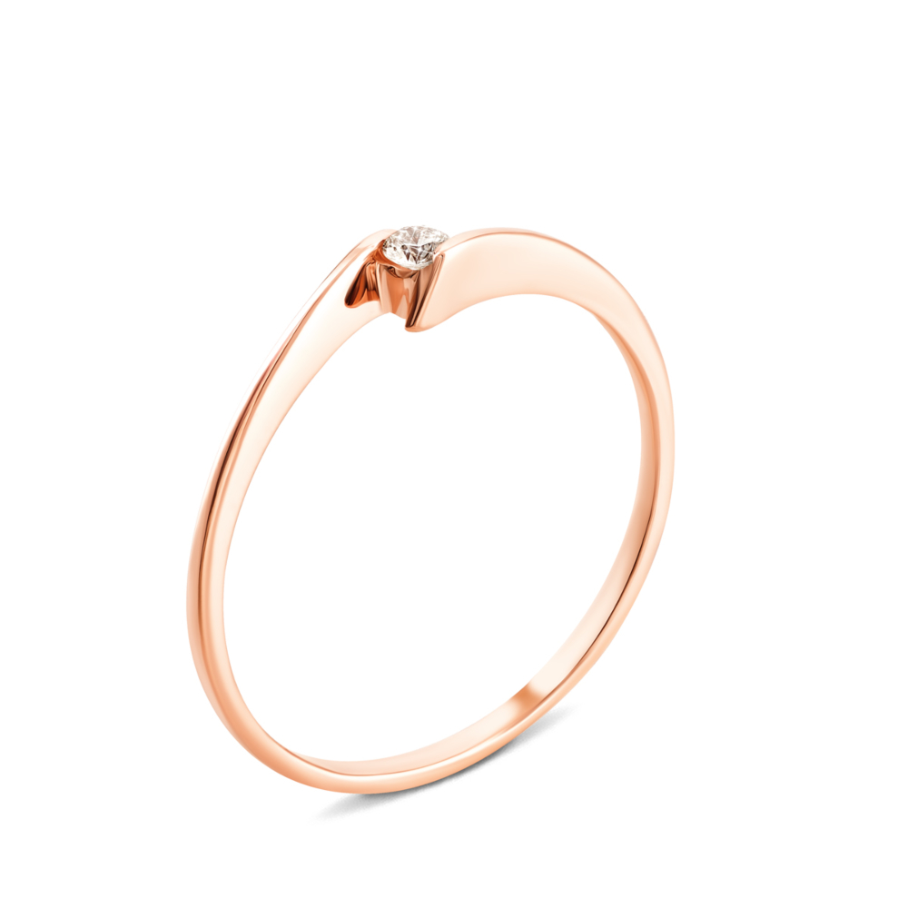 Золотое кольцо с бриллиантом. Артикул UG5101200